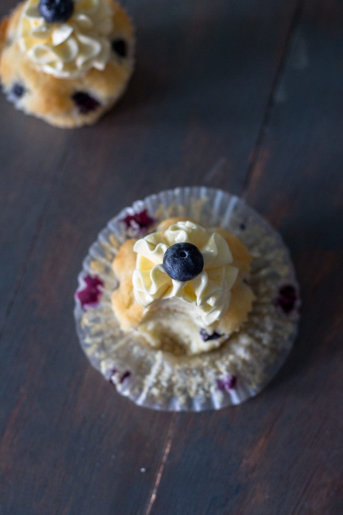 Lemon Blueberry Cupcakes with Swiss Meringue Buttercream