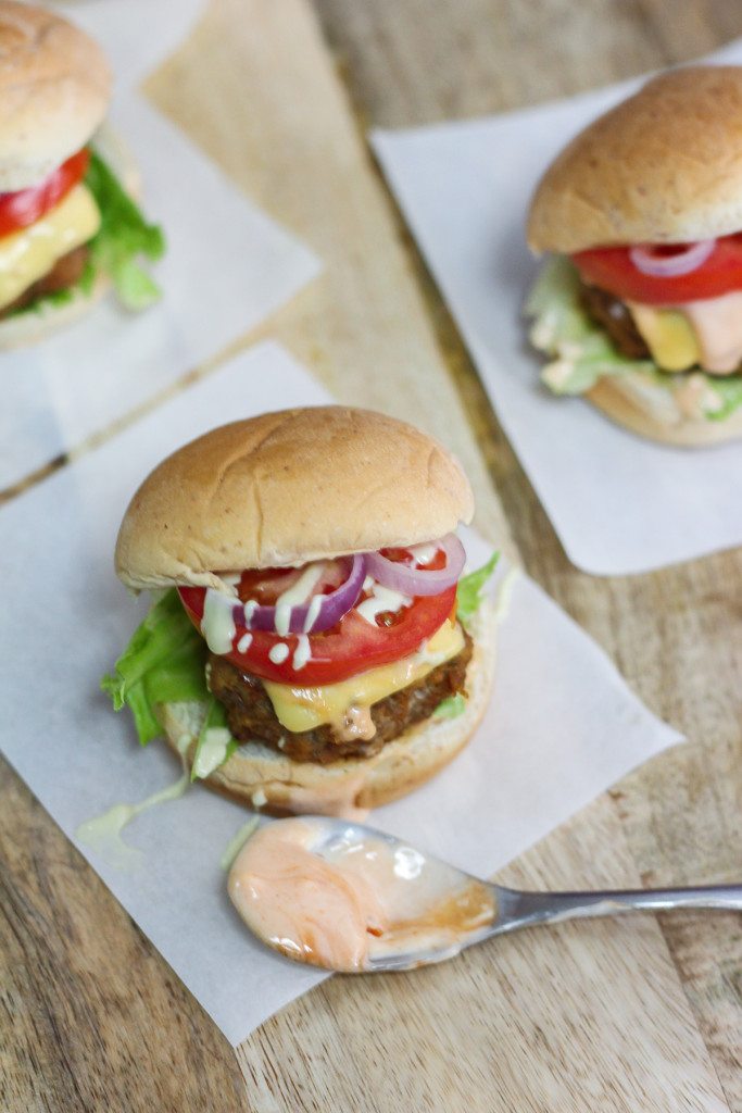 Beef Sliders with Sriracha Mayonnaise