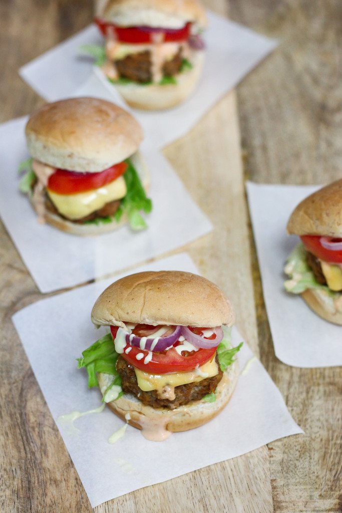 Beef Sliders with Sriracha Mayonnaise